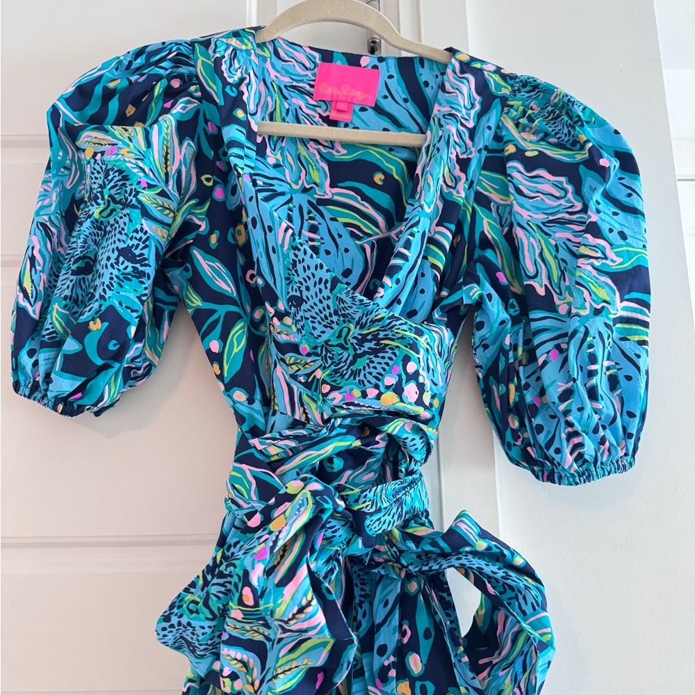 Lilly Pulitzer Blue Multi-Print Midi Dress - Picture 3 of 9